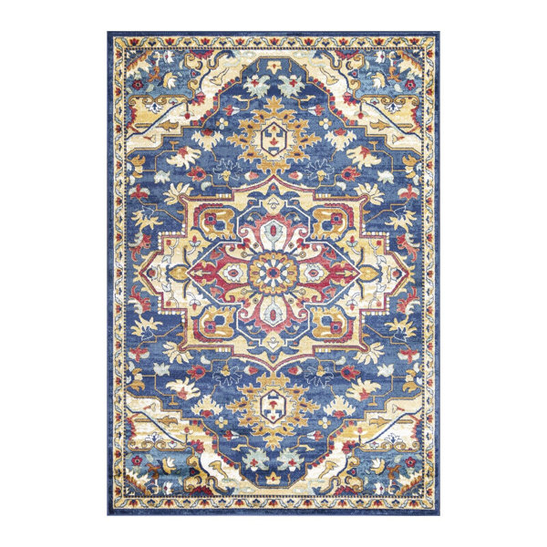 Latitude Vive Adrell Persian Machine Woven Blue/Red/Beige Area Rug